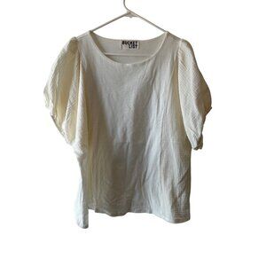 BUCKET LIST GAUZE PUFF SLEEVE BLOUSE COTTON LARGE LAGENLOOK aL